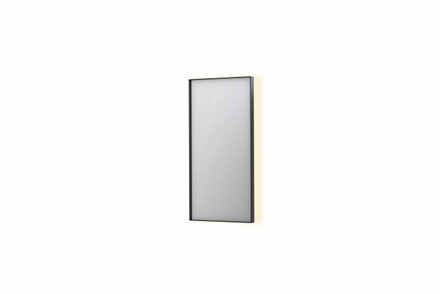 SP32 spiegel - 40x4x80cm rechthoek in stalen kader incl indir LED - verwarming - color changing - dimbaar en schakelaar - geborsteld metal black 8410005 Geborsteld Metal Black (Zwart)