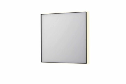 SP32 spiegel - 80x4x80cm rechthoek in stalen kader incl indir LED - verwarming - color changing - dimbaar en schakelaar - mat zwart 8410040 Zwart mat