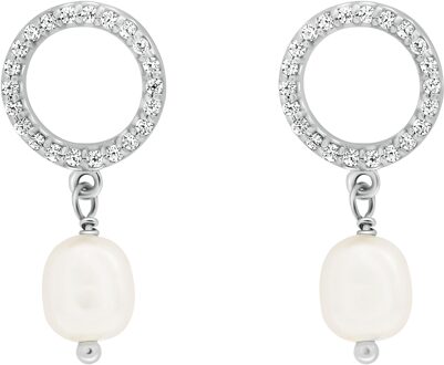 'Spa' Dames 925 Sterling Zilveren Dangle Oorbellen - Zilver ZO-7575