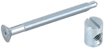 Spaanplaatschroef Verzinkt Verzonken Kop Sleuf - 6x70mm - 4 Stuks