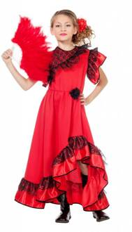 Spaans & Mexicaans Kostuum | Senorita Carmen | Meisje | Maat 164 | Carnaval kostuum | Verkleedkleding