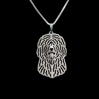 Spaans Water Hond Hanger Ketting Vrouwen Goud Zilver Plated Eenvoudige Abstracte Dier Sieraden Goud-kleur