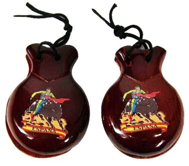 Spaanse castagnetten - carnaval verkleed artikel - plastic - klapperend Multi