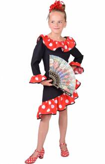 Spaanse danseres jurkje meisje Rood - Zalm