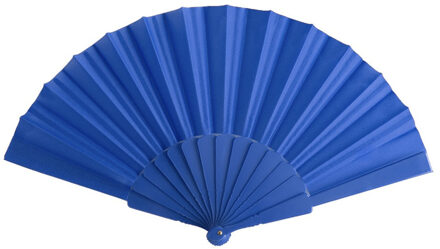 Spaanse Handwaaier - blauw - 23 x 43 cm - Verkoeling waaiers voor zomerse themperatuur