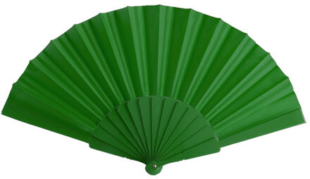 Spaanse Handwaaier - groen - 23 x 43 cm - Verkoeling waaiers voor zomerse themperatuur
