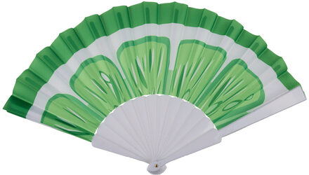 Spaanse handwaaier - komkommer groen - polyester/kunststof - 23 x 40 cm Multi