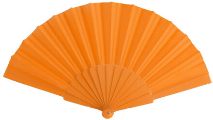 Spaanse Handwaaier - oranje - 23 x 43 cm - Verkoeling waaiers voor zomerse themperatuur
