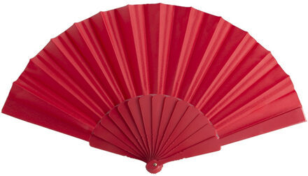 Spaanse Handwaaier - rood - 23 x 43 cm - Verkoeling waaiers voor zomerse themperatuur