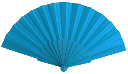 Spaanse Handwaaier - turquoise - 23 x 43 cm - Verkoeling waaiers voor zomerse themperatuur