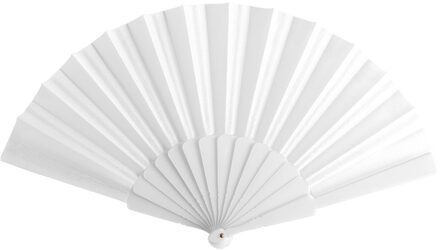 Spaanse Handwaaier - wit - 23 x 43 cm - Verkoeling waaiers voor zomerse themperatuur