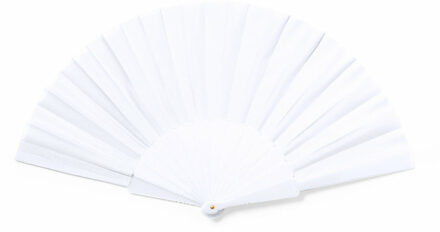 Spaanse handwaaier - wit - gerecycled kunststof/polyester - 42 x 23 cm