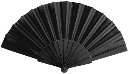 Spaanse Handwaaier - zwart - 23 x 43 cm - Verkoeling waaiers voor zomerse themperatuur