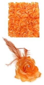 Spaanse of Hawaii thema haarbloem - oranje - met speld/elastiek - verkleden - kunststof