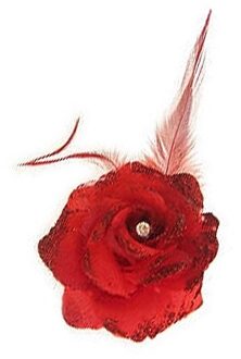 Spaanse of Hawaii thema haarbloem - rood - met speld/elastiek - verkleden - kunststof