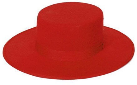 Spaanse verkleed hoed - rood - voor volwassenen - Spanje thema - carnaval accessoires