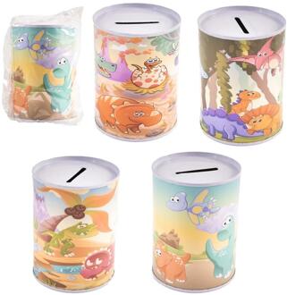 Spaarblik Dino Ø7,5x10cm verschillende