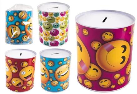 Spaarblik XL Smiley Ø13,5xh15,5cm verschillende