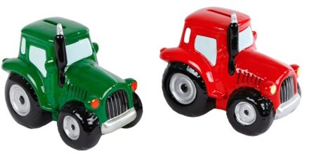 Spaarpot Aardewerk Tractor Groen of Rood