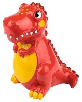 spaarpot Dino T-rex jongens 15 cm polyresin rood/geel