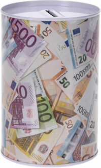 Spaarpot euro biljetten stapel 10 x 15 cm - Spaarpotten Multikleur