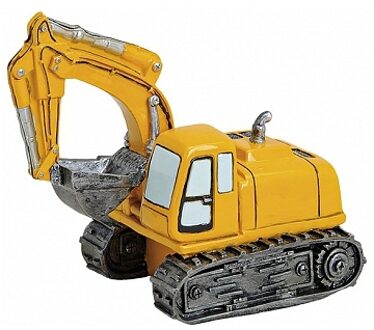 Spaarpot graafmachine - 18 cm - polyresin - kinderen en volwassenen Multi