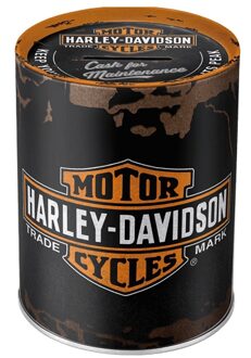 Spaarpot Harley Davidson thema - mannen/heren - motor rijders - 10 x 13 cm Multi