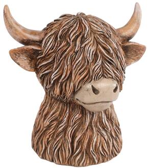 Spaarpot Highlander bruin 11x11x12cm