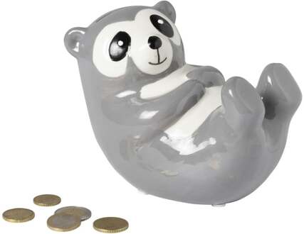 Spaarpot luiaard - bruin/wit - 14.5x8.5x11 cm