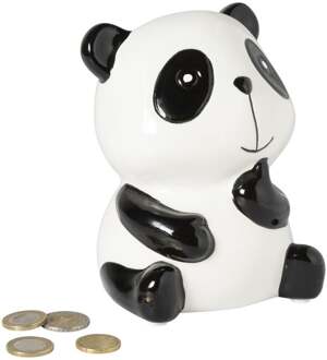 Spaarpot panda - zwart/wit - ø11x14 cm