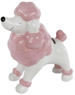 Spaarpot Poedel zacht roze 16,5x9x18cm