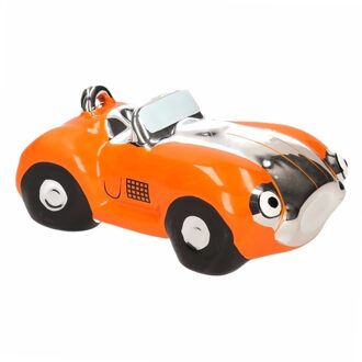 Spaarpot van een klassieke sportauto - cabriolet - oranje - 15 x 9 x 6 cm - keramiek Multi