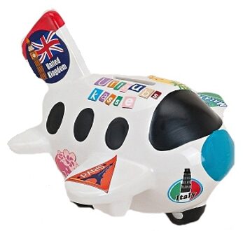 Spaarpot - vliegtuig - 16 x 17 x 14 cm - keramiek - piloot