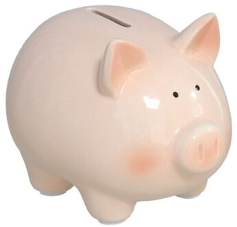 Spaarvarken - roze - keramiek - 10 x 8 x 9 cm - spaarpot