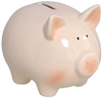 Spaarvarken - roze - keramiek - 13 x 17 x 13 cm - spaarpot