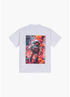 Space explorer t-shirt i white - maat L Wit