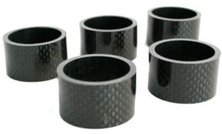 spacers 1-1/8 inch 20 mm carbon zwart 5 stuks