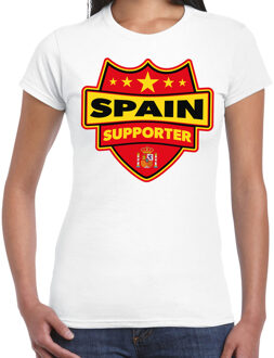 Spain supporter schild t-shirt wit voor dames - Spanje landen t-shirt / kleding - EK / WK / Olympische spelen outfit XL