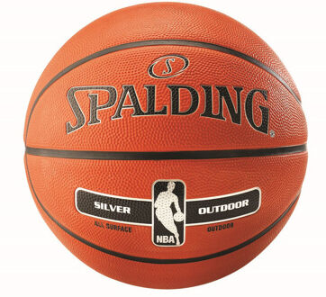 Spalding Basketbal NBA Silver - oranje/ zwart/ zilver Maat 7