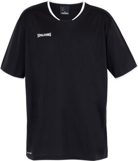 Spalding Move Shootingshirt Shortsleeve Wit / zilvergrijs - 140