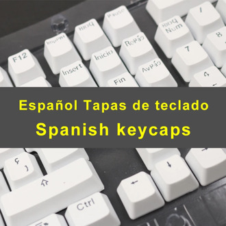 Spanish Keycaps for Mechanical Keyboard Compatible with MX Switches Double Shot Support Led Lighting Keycaps OEM Profile