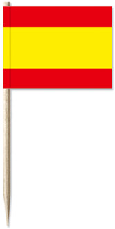 Spanje feestartikelen - vlaggetjes - cocktailprikkers - 500x stuks - papier/hout - 8 cm Multi