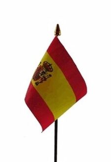 Spanje mini vlaggetje op stok 10 x 15 cm