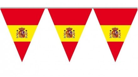 Spanje supporter vlaggenlijn - kunststof - 500 cm - Spaanse kleuren - feestartikelen/versiering Multi