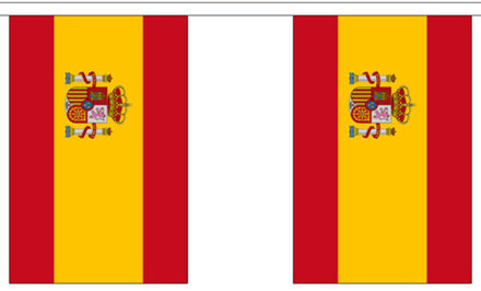 Spanje vlaggetjes vlaggenlijn - 300 cm - landen slingers versiering - polyester