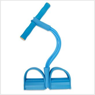 Spanning Touw 4 Buis Puller Pedaal Enkel Abdominale Exerciser Fitness Elastische Zitten Pull Touw Home Gym Sport Training Apparatuur Blauw
