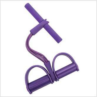 Spanning Touw 4 Buis Puller Pedaal Enkel Abdominale Exerciser Fitness Elastische Zitten Pull Touw Home Gym Sport Training Apparatuur Paars
