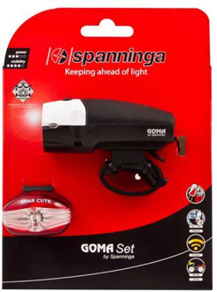 Spanninga verlichtingsset Goma led batterij zwart/wit 6-delig Rood