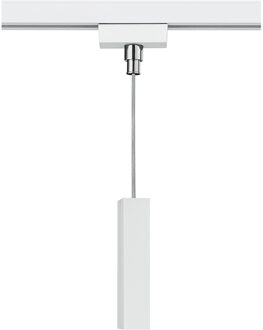 Spanningsrail Connector Hanglamp - Hangadapter - Trion Dual - 2 Fase - Mat Wit