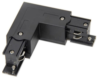 Spanningsrail Doorverbinder - Facto - Hoek L Koppeling Links - 3 Fase - Zwart